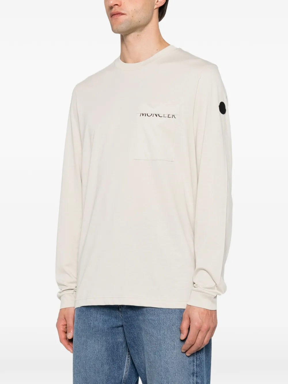 Moncler T-shirt met logoprint Beige