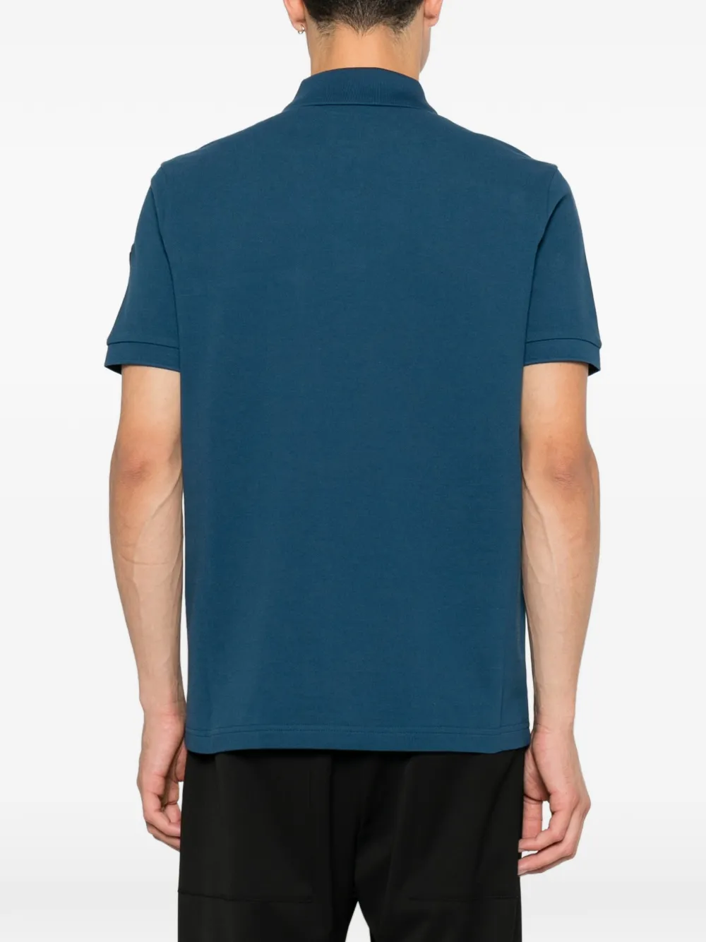 Moncler Poloshirt met logo-patch en borstzak Blauw
