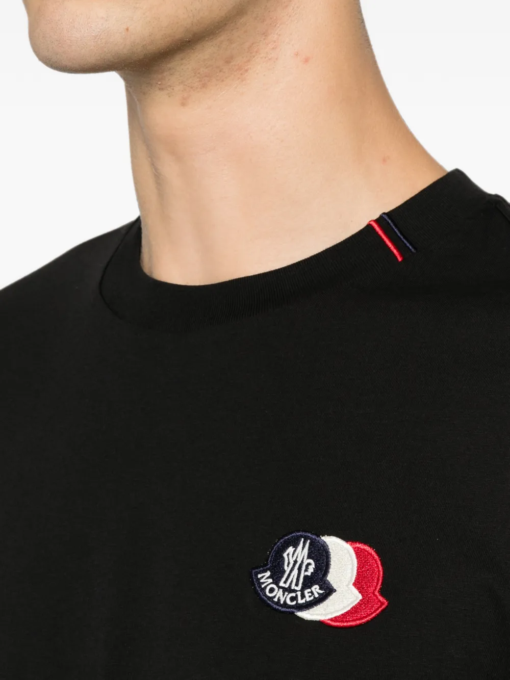 Moncler Katoenen T-shirt met logo Zwart