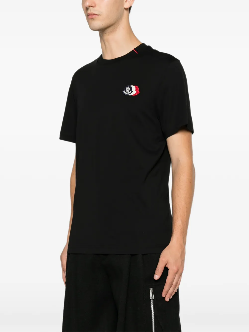 Moncler Katoenen T-shirt met logo Zwart
