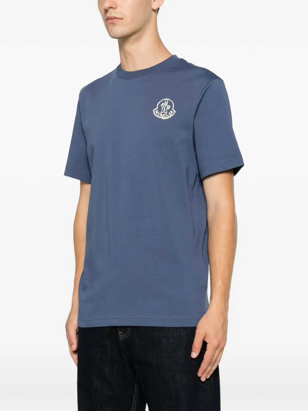 Moncler T-shirt met logoprint Blauw