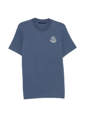 Moncler logo-patch T-shirt | Blue | FARFETCH KW