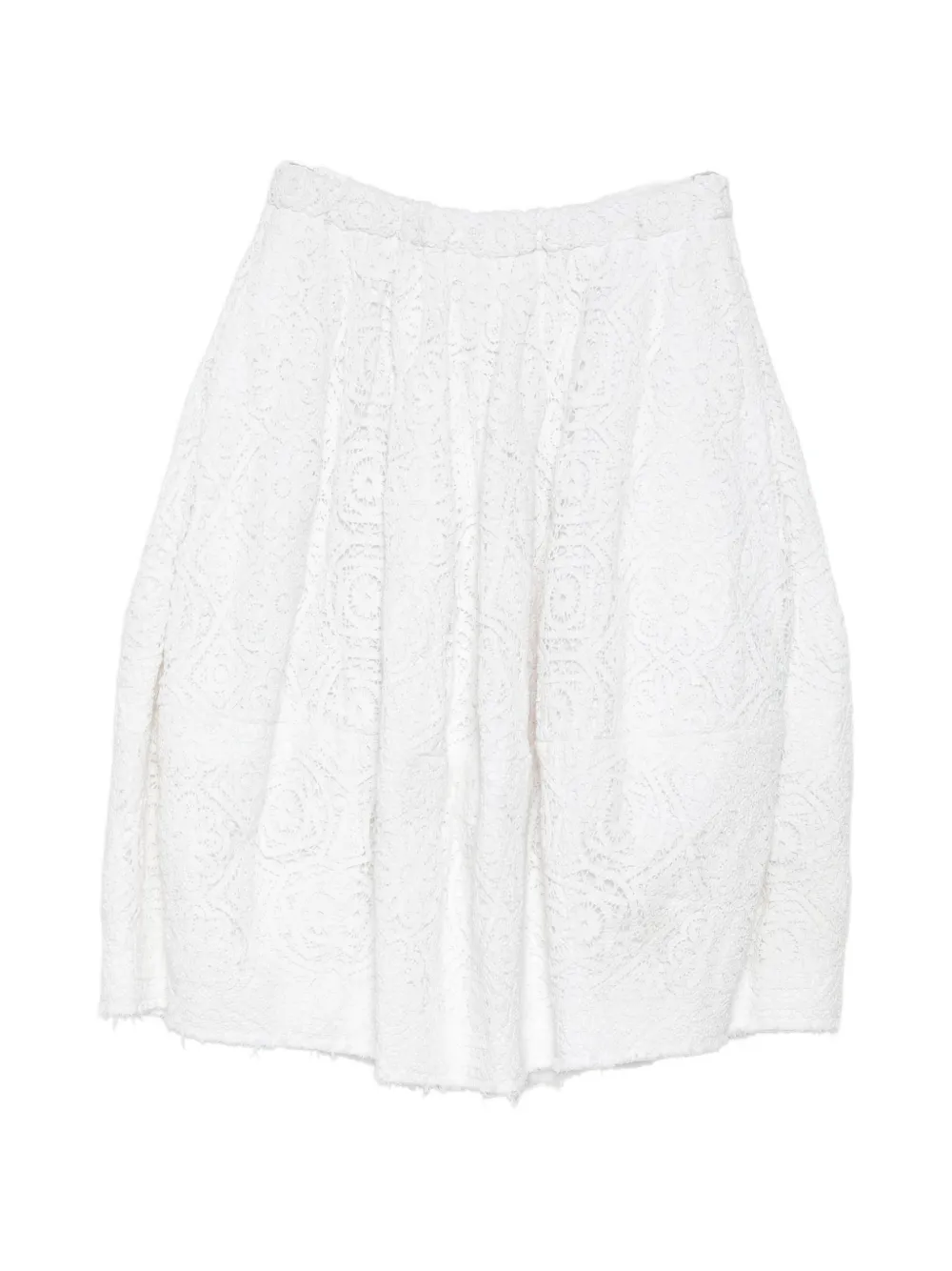 Comme Des Garçons lace-overlay raw-edge skirt - Weiß