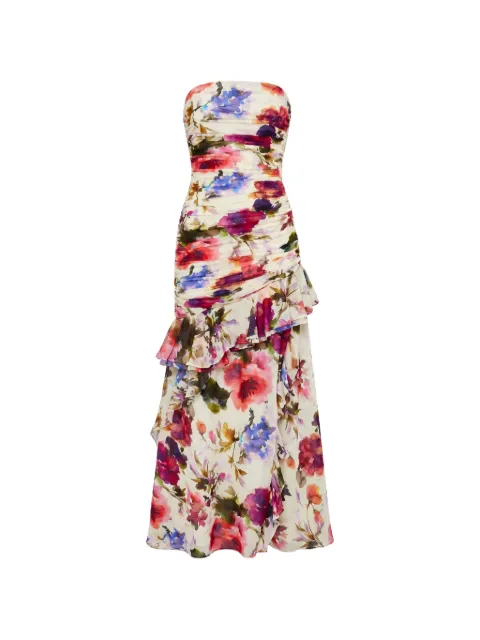 Nicholas Viola ruched ruffled maxi dress