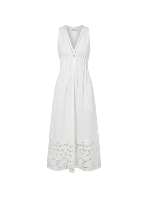 Nicholas Stina broderie-trim sleeveless midi dress