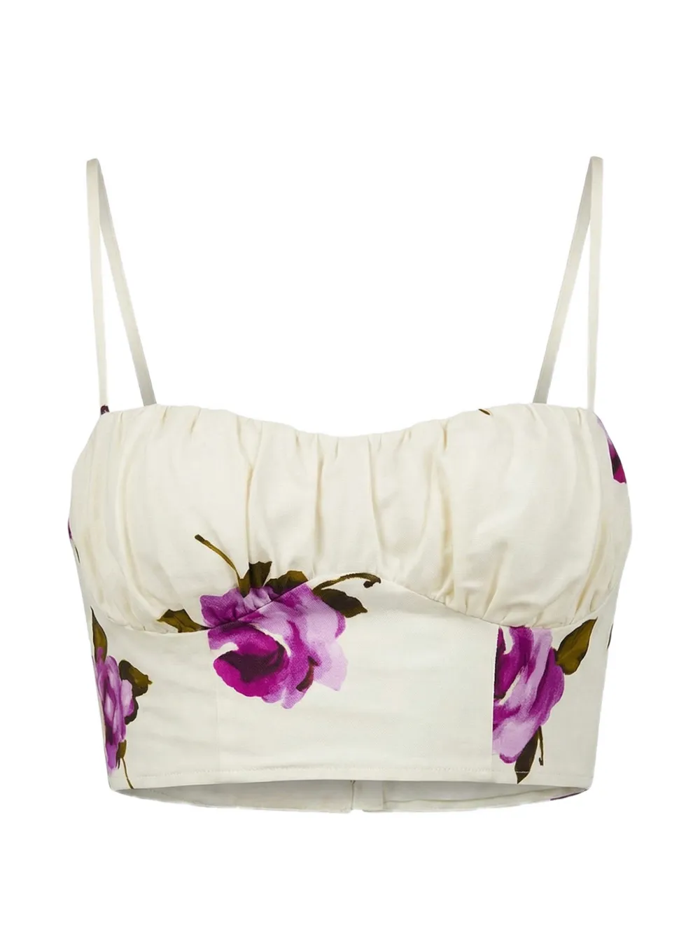 Nicholas Yulia floral-print spaghetti-strap top - Toni neutri