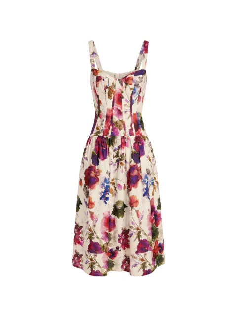 Nicholas Makenna floral-print corset-style midi dress