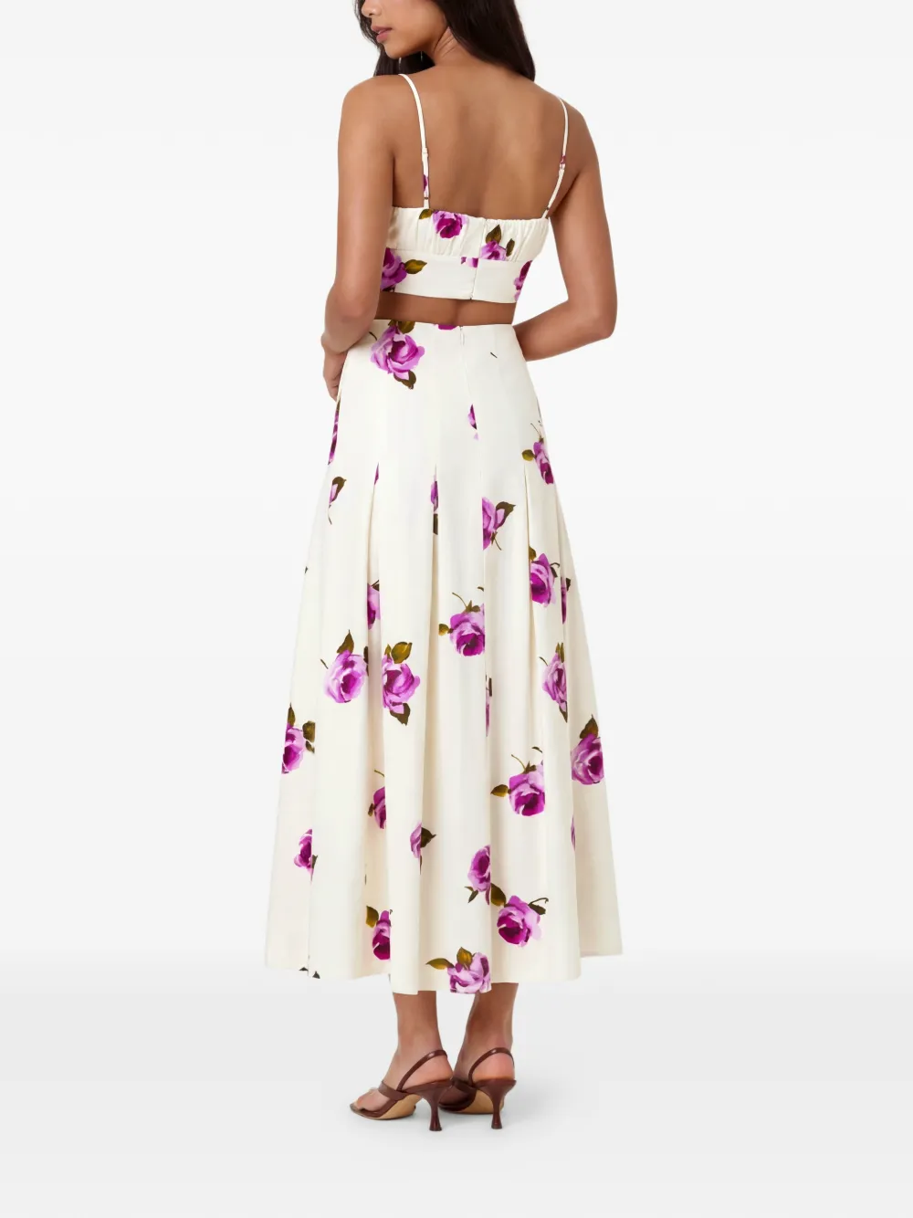 Nicholas Jordana rok met geplooide taille Beige