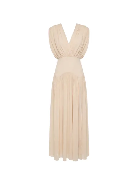 Nicholas Giana plunging-neck pleated maxi dress