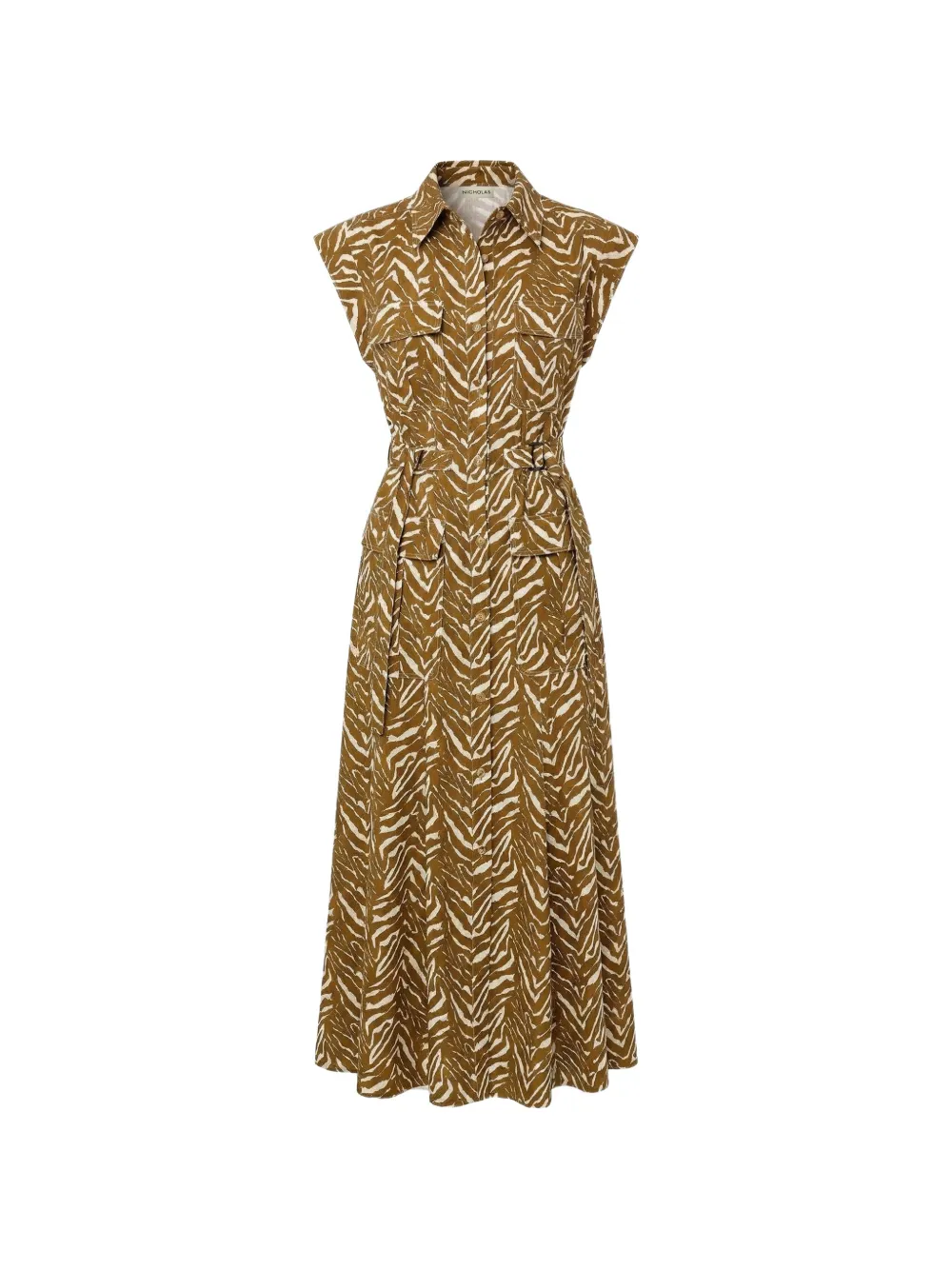 Nicholas Romina zebra-print midi dress - Brown