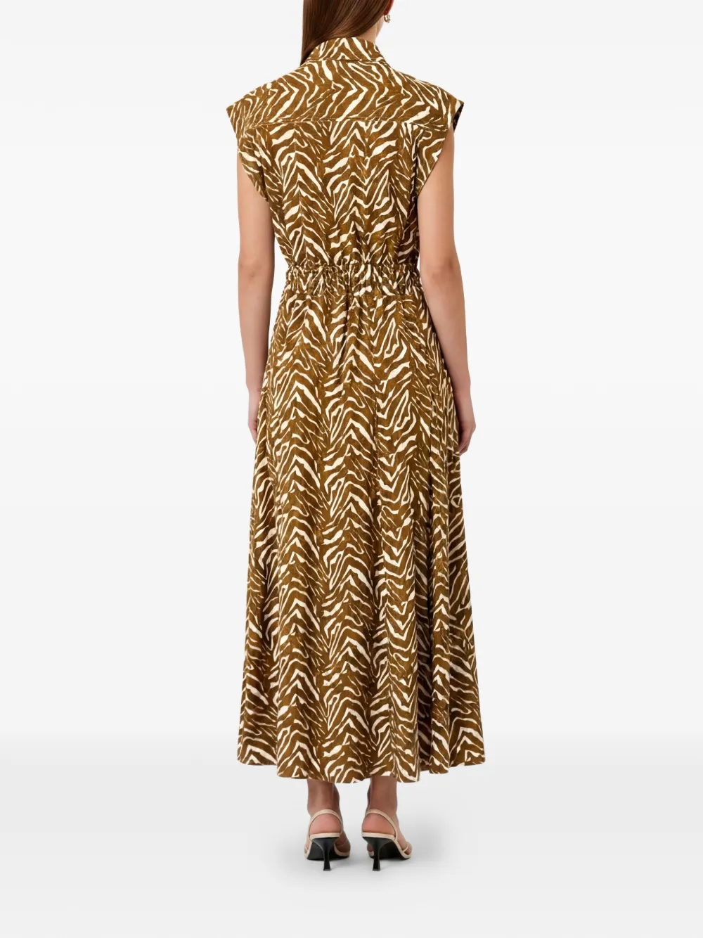 Nicholas Romina jurk met abstracte zebra Bruin