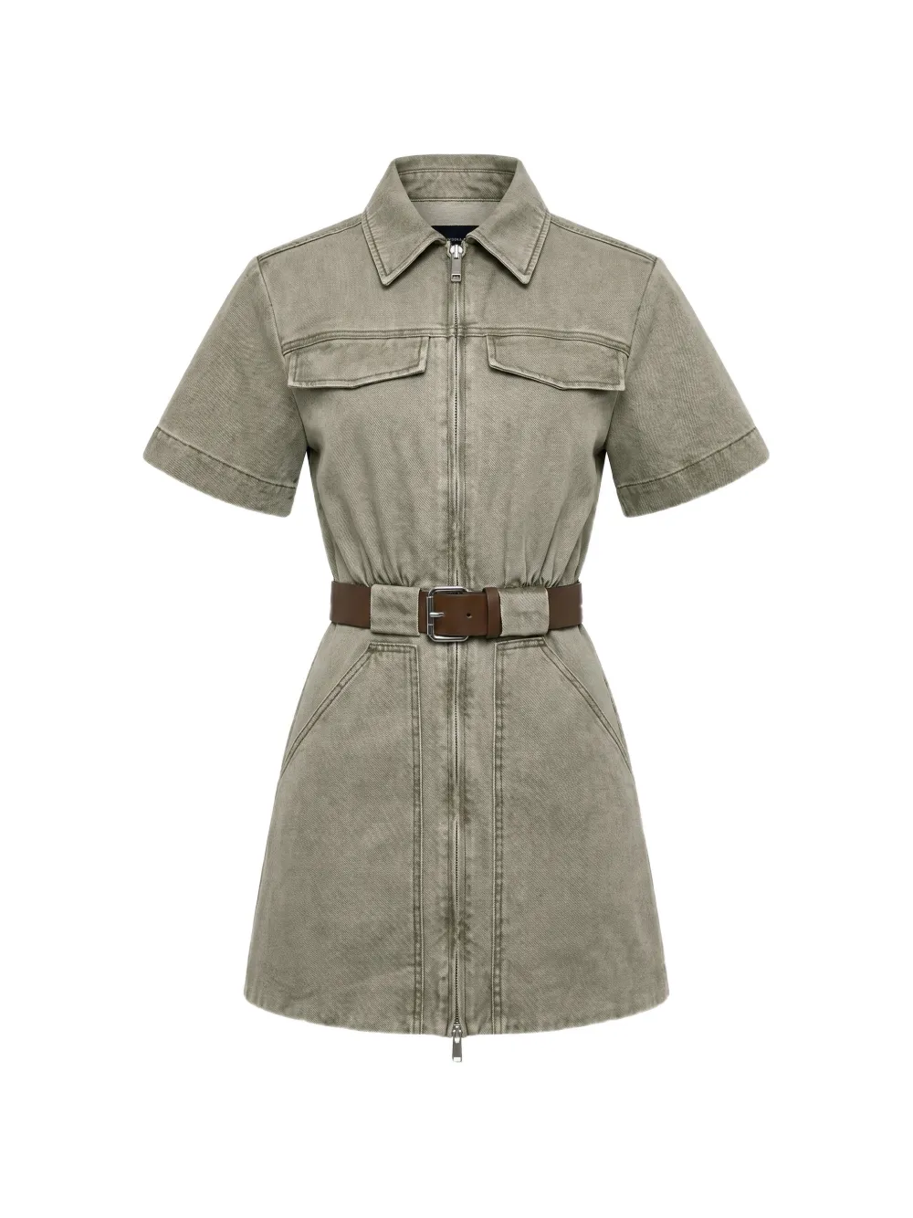 Nicholas Embla belted utility mini dress - Verde