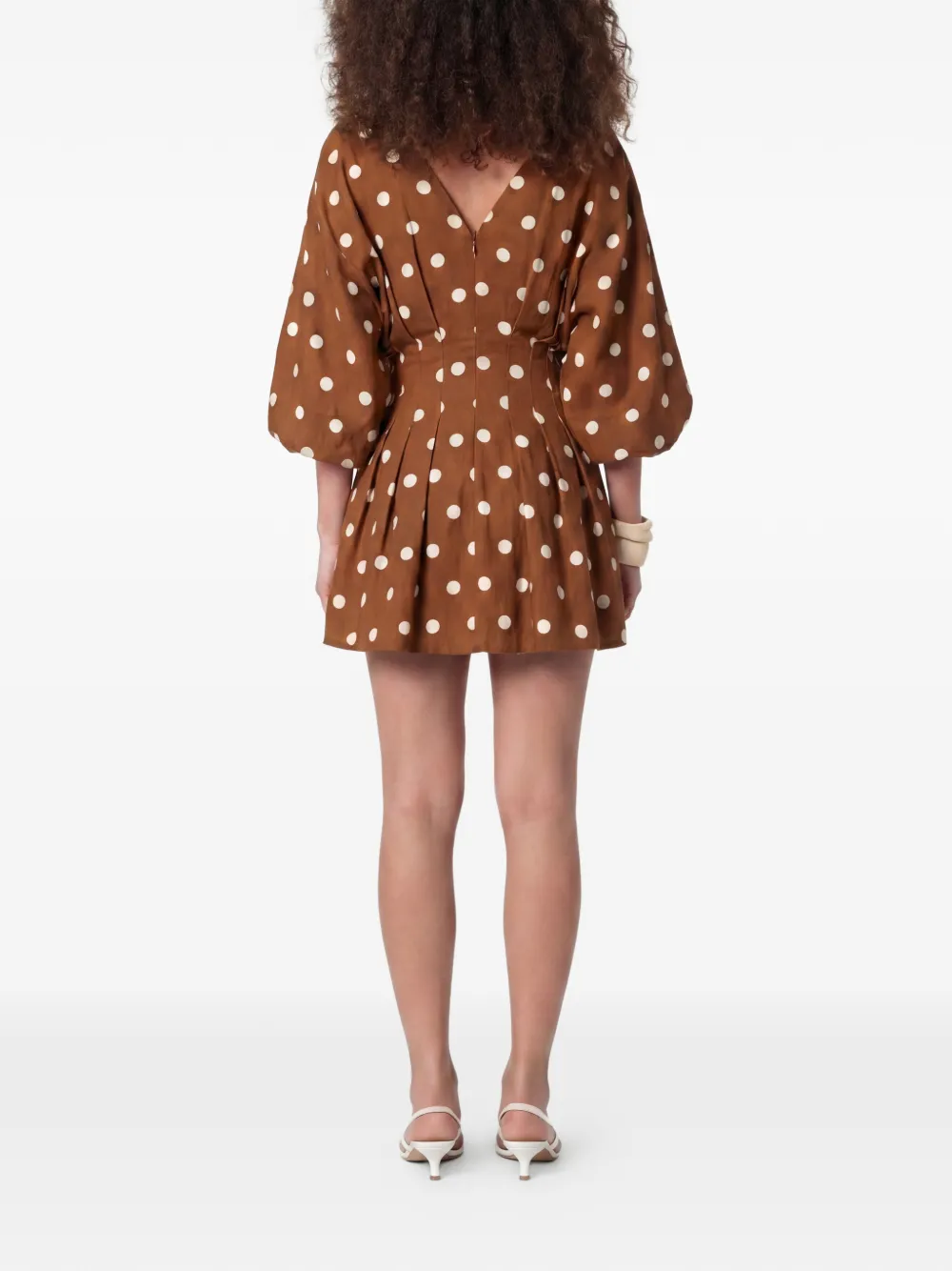 Nicholas Nicoline mini-jurk met stippen Bruin