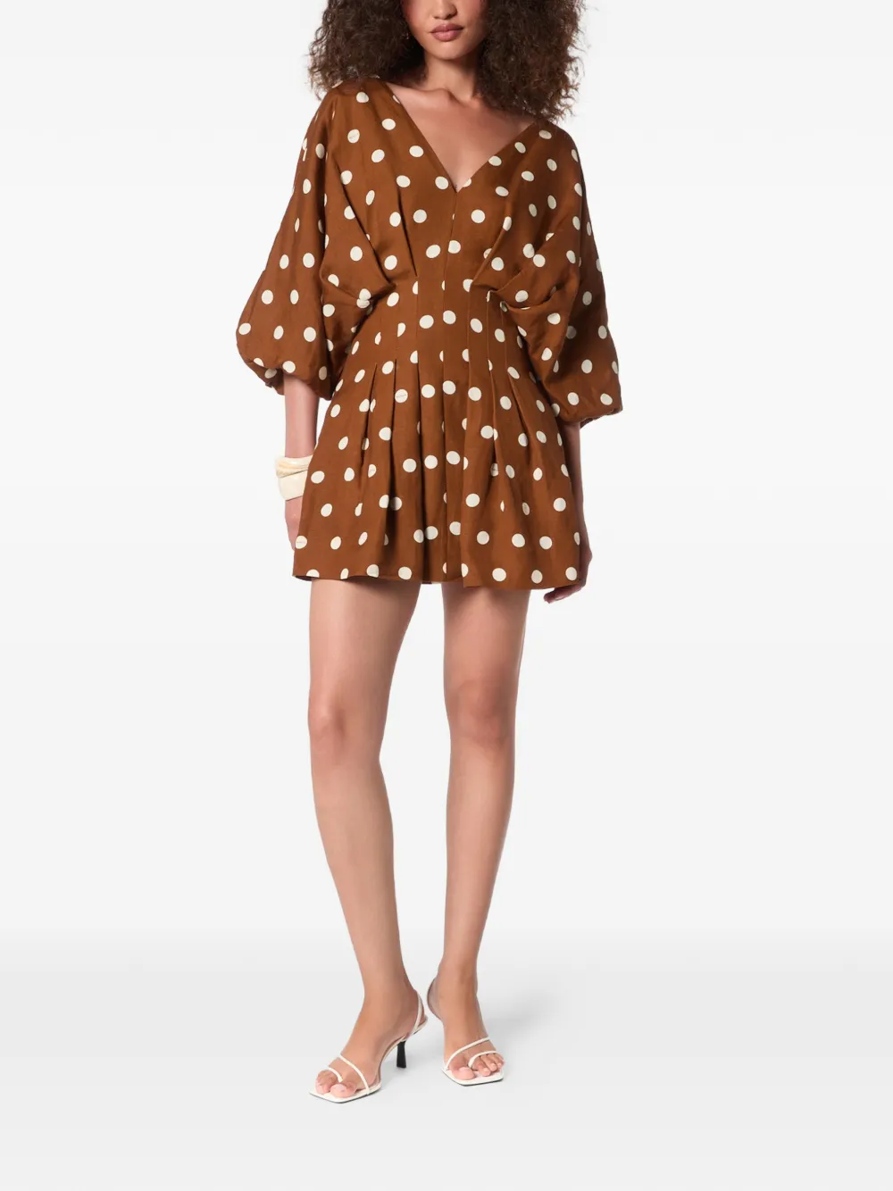 Nicholas Nicoline mini-jurk met stippen Bruin