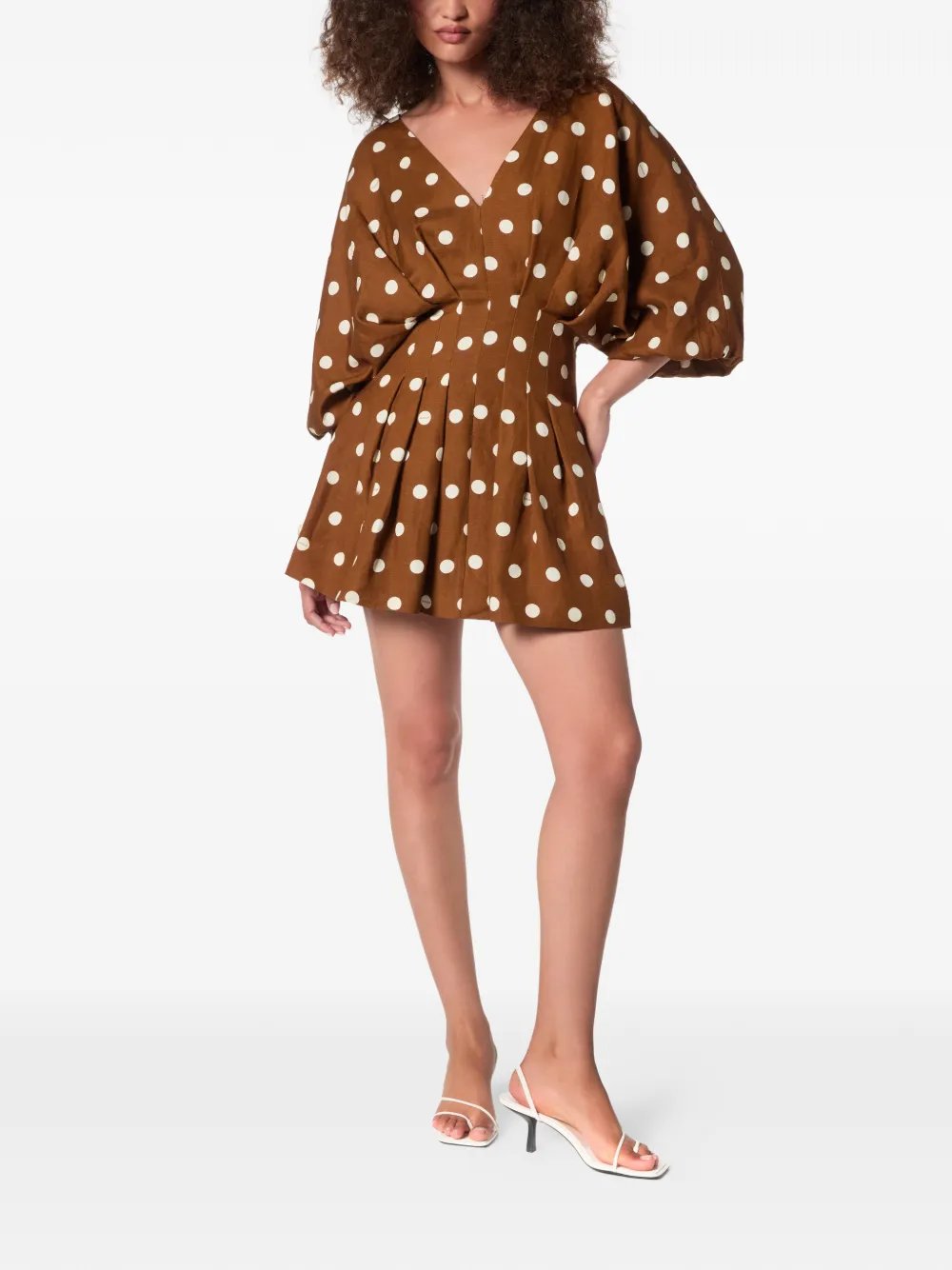 Nicholas Nicoline mini-jurk met stippen Bruin