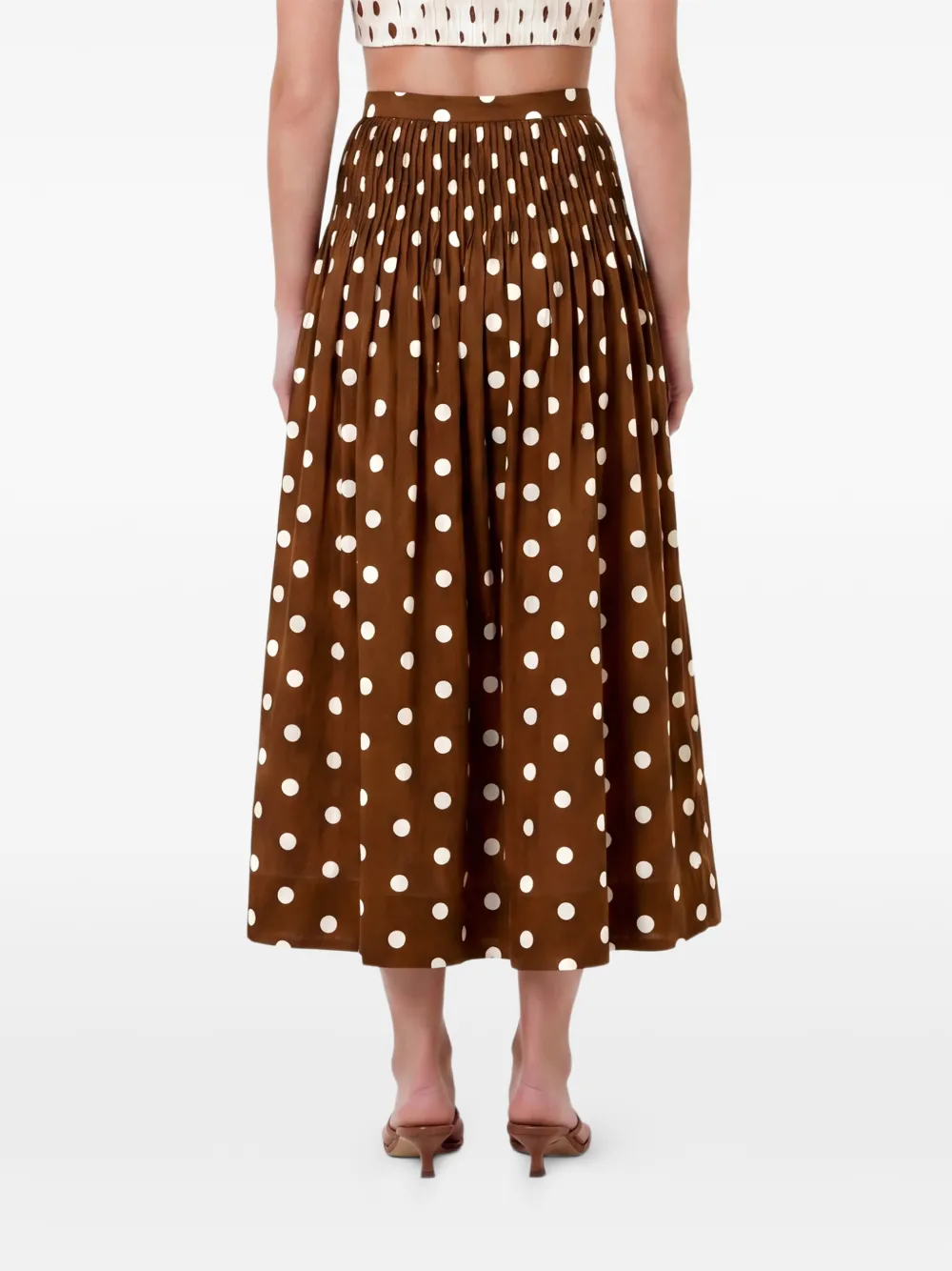 Nicholas Amabelle gesmockte midi-rok Bruin