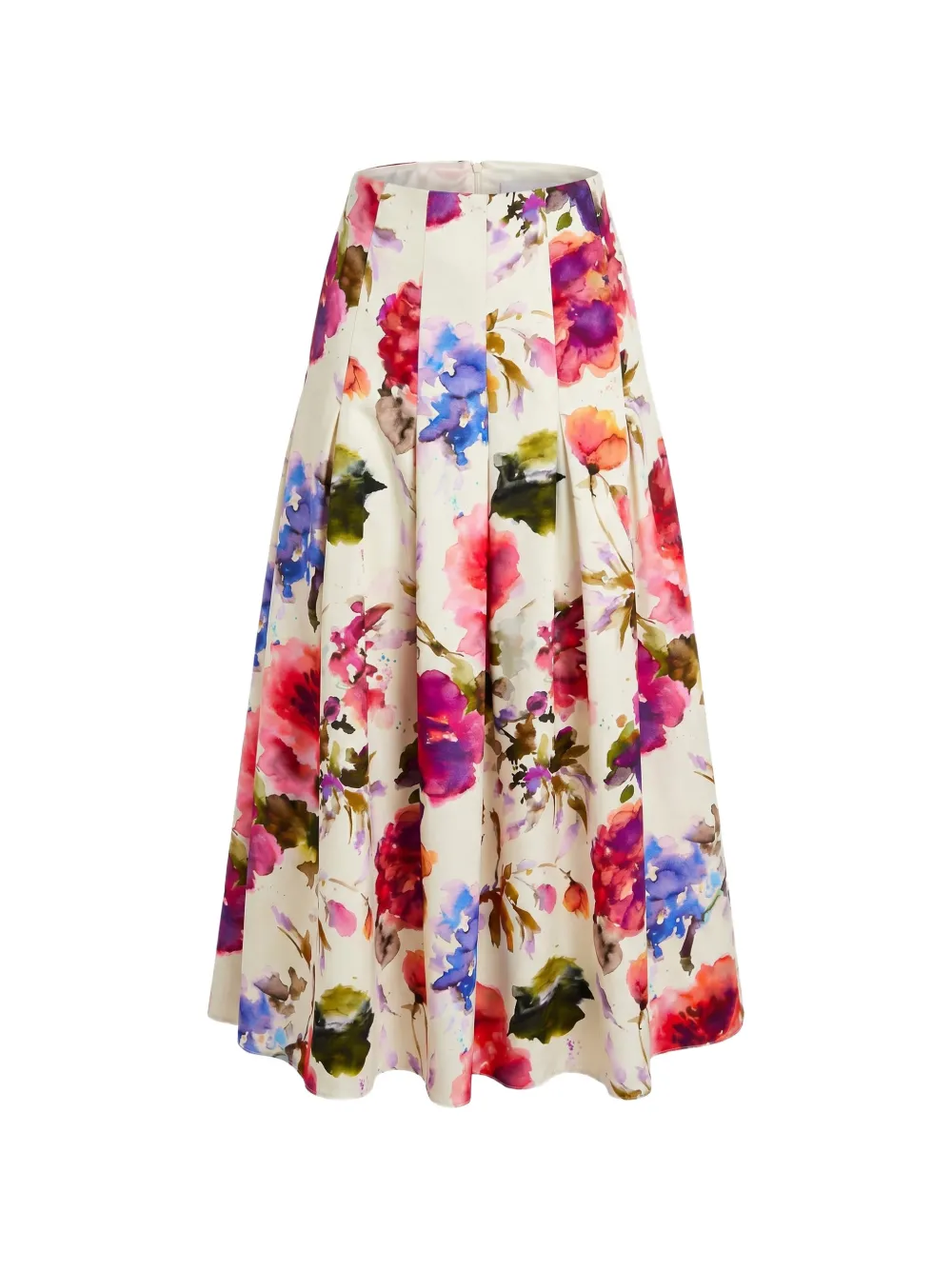Nicholas Jordana floral-print pleated skirt - Nude
