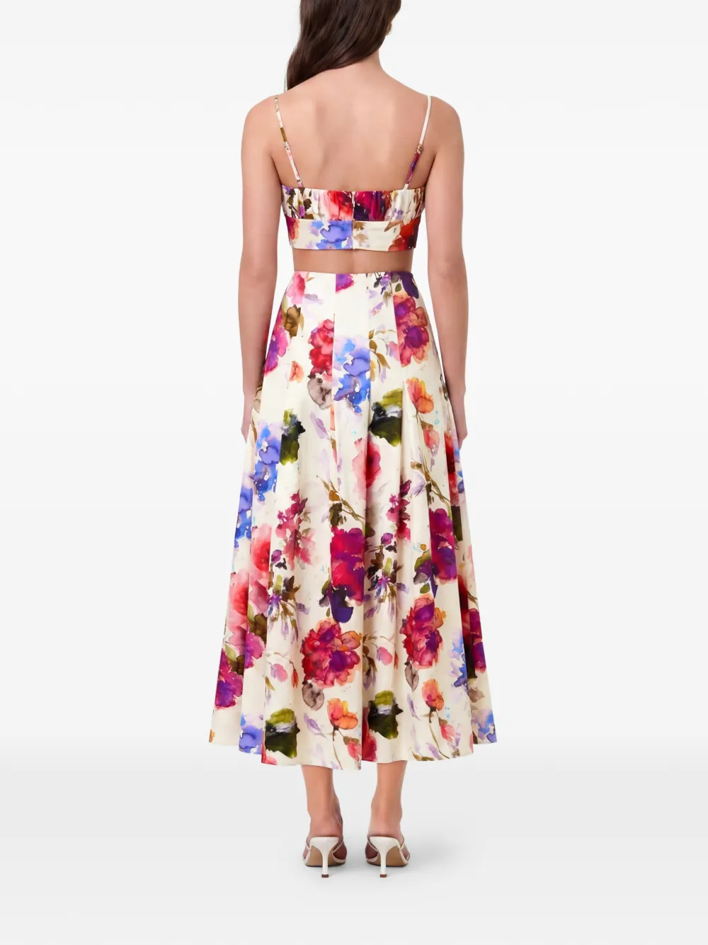 Nicholas Jordana plooirok met bloemenprint Beige