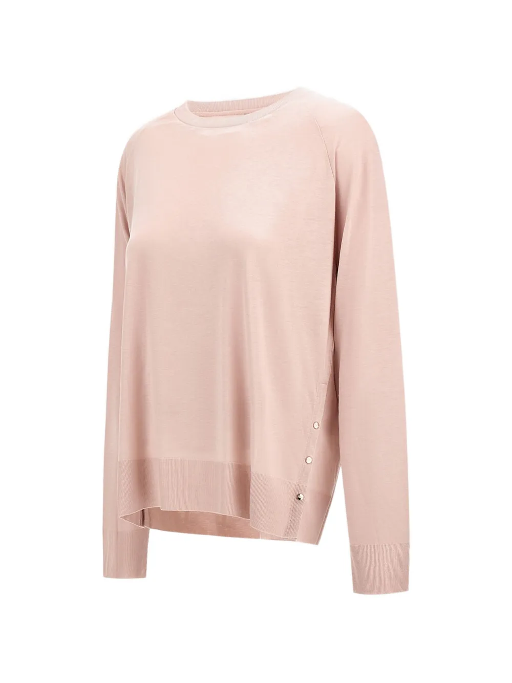  Herno Pull à Manches Raglan Et Bouton Pression - Rose 