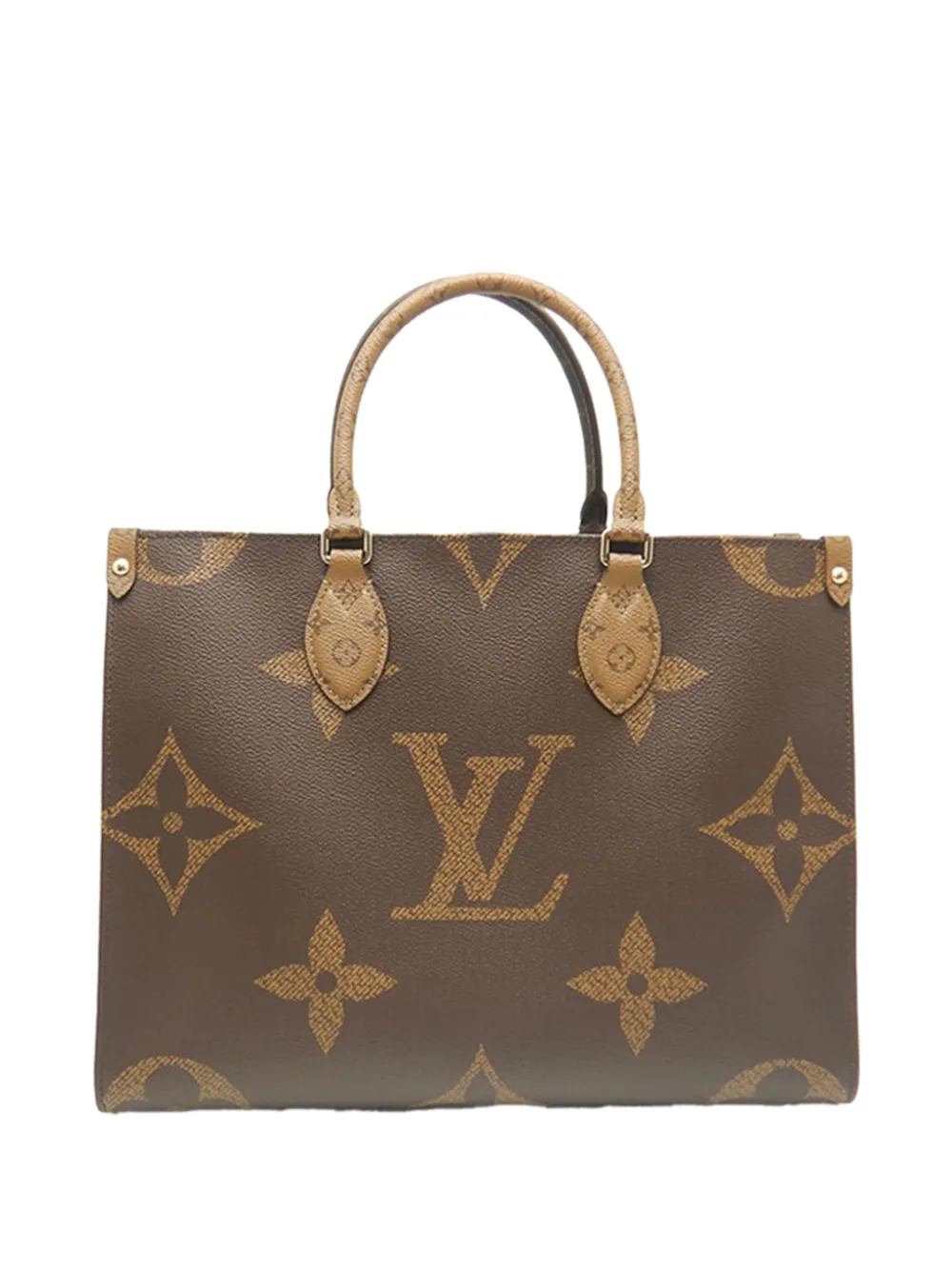Louis Vuitton Pre-Owned 2021-2026 Monogram Reverse Giant OnTheGo MM satchel - Marrone