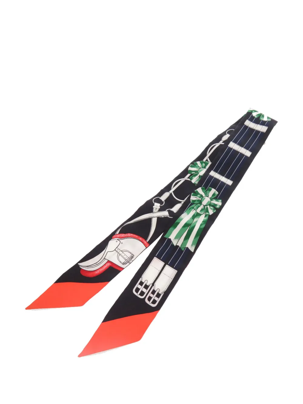 Hermès Pre-Owned 2015-2026 Jumping Silk Twilly Scarf scarves - Nero