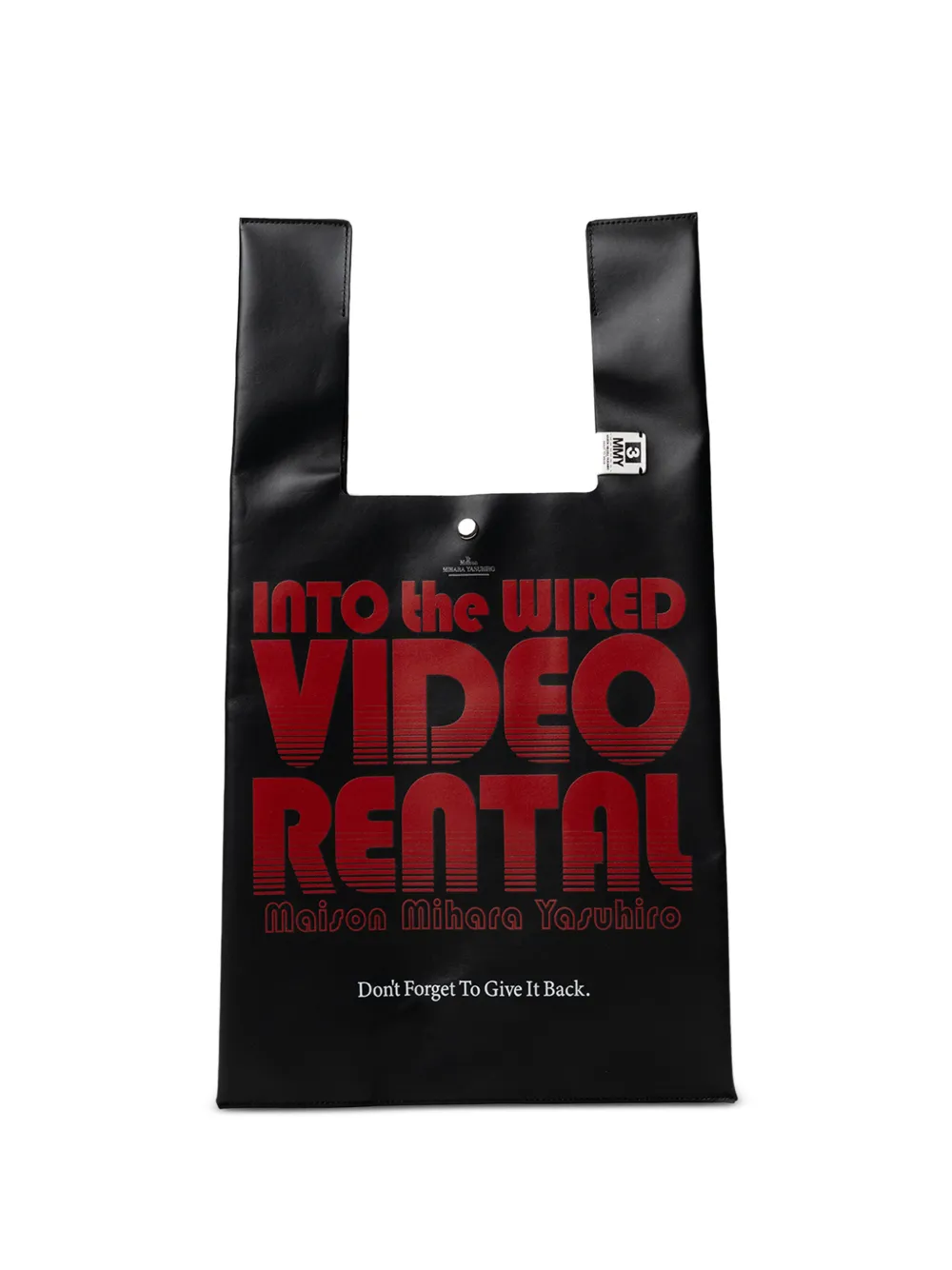 Maison MIHARA YASUHIRO Video Rental print leather tote bag - Nero