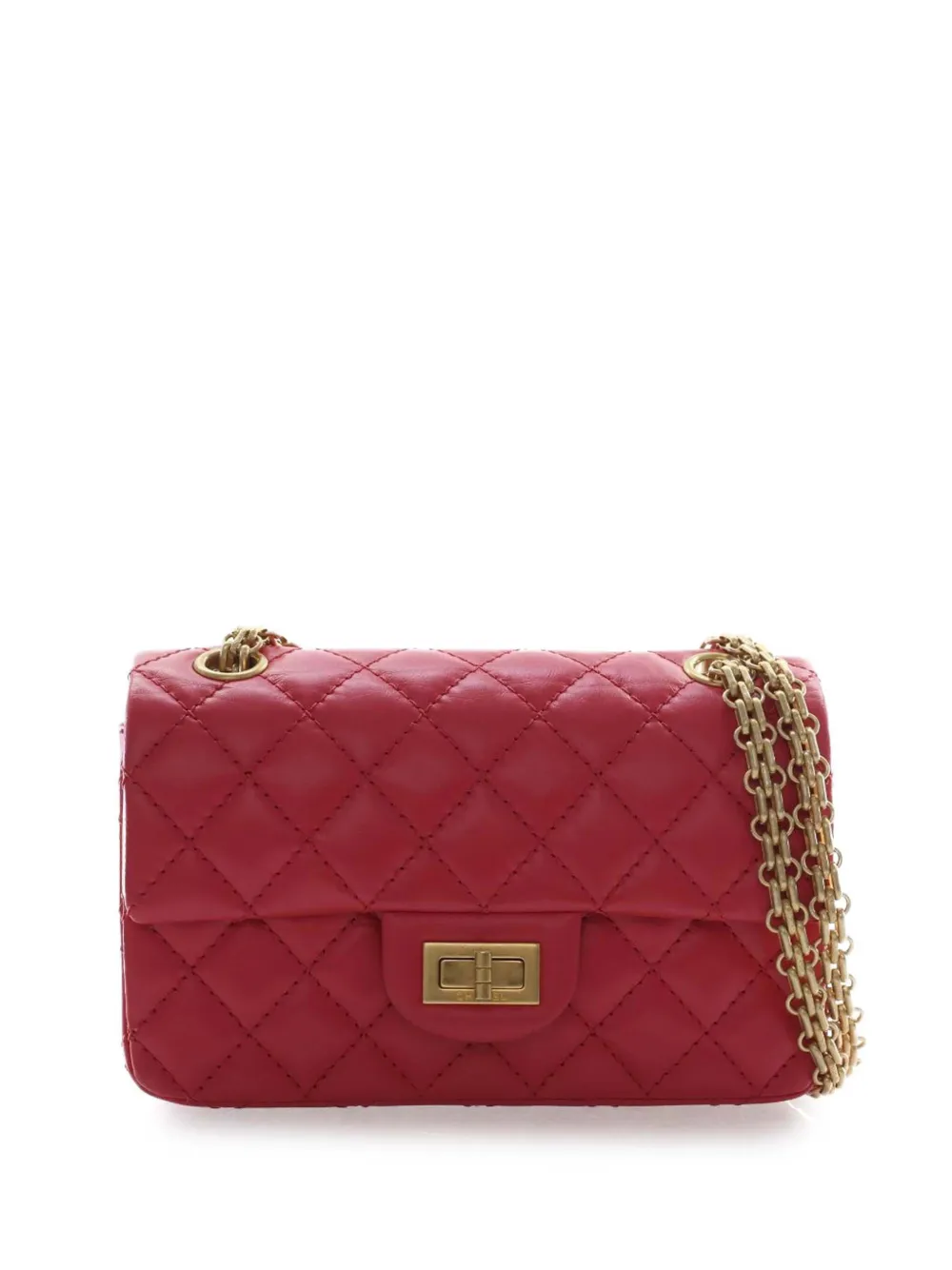 CHANEL Pre-Owned 2021-2026 Quilted Aged Calfskin Reissue 2.55 Single Flap 224 crossbody bag - Rosso