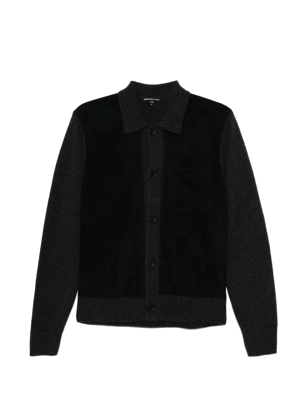 James Perse patch pocket panelled cardigan - Grigio