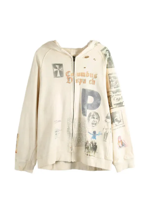 SAITOS Kapuzenjacke im Distressed-Look mit Long Live Rock-Motiv