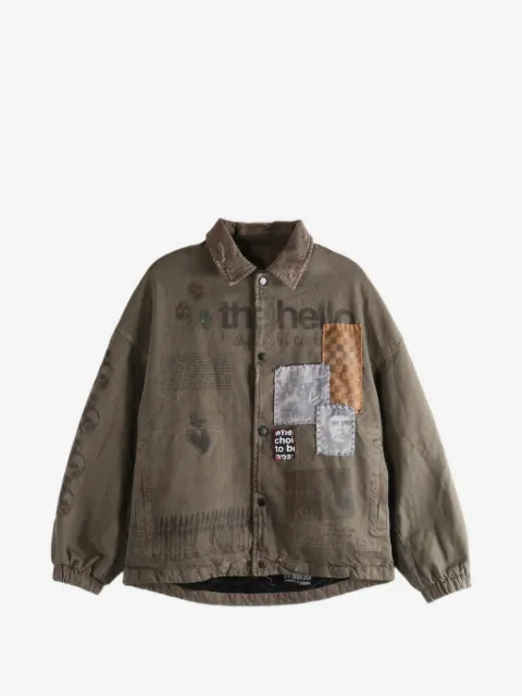 SAITOS Soft Core Old patch-details button-down jacket