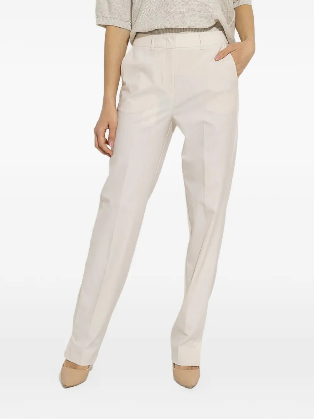 Marella pressed-crease tailored trousers - Toni neutri