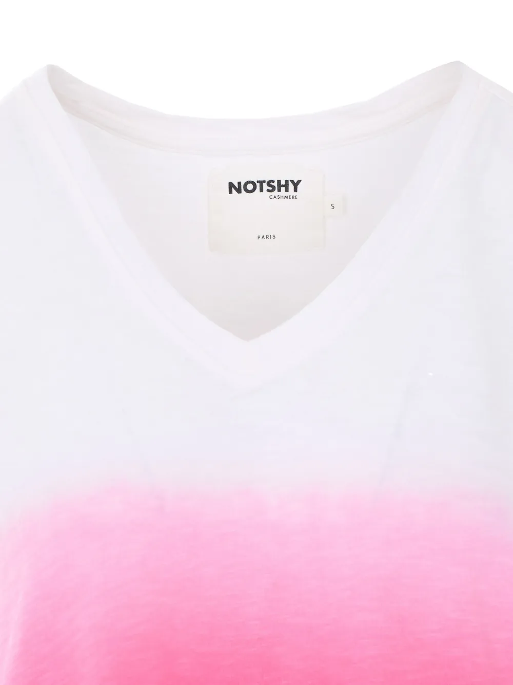 Not Shy T-shirt met V-hals Roze