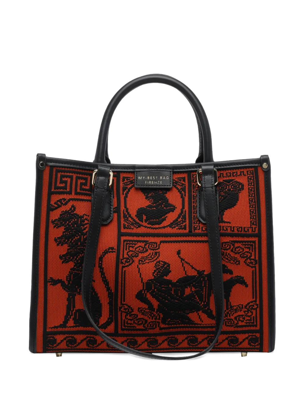 MY BEST BAG Atena Agorà leather-trim tote bag - Arancione