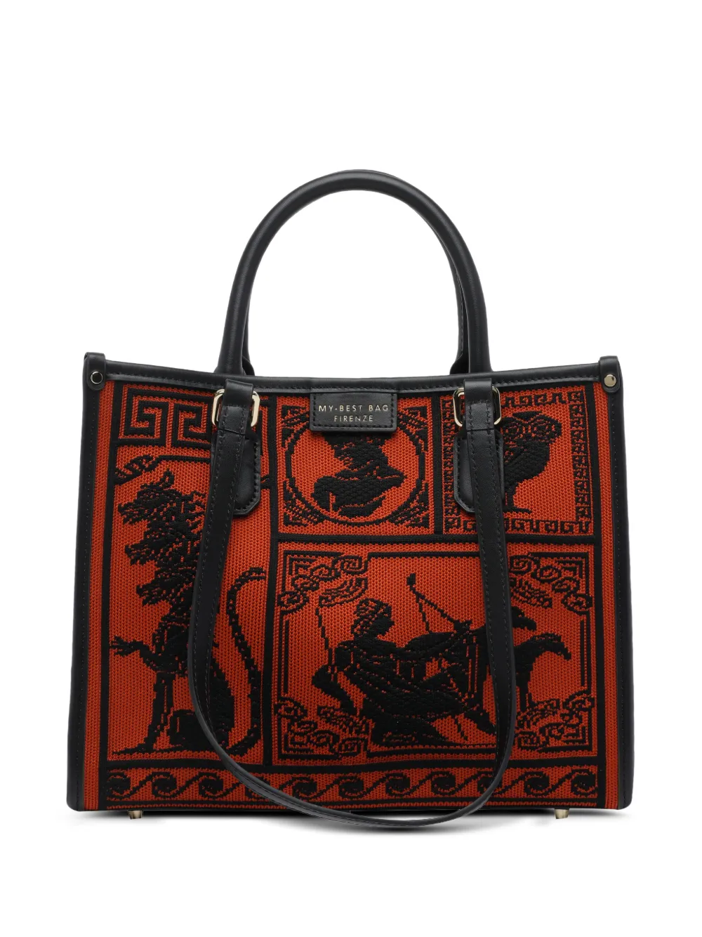 MY BEST BAG Atena Agorà leather-trim tote bag - Arancione