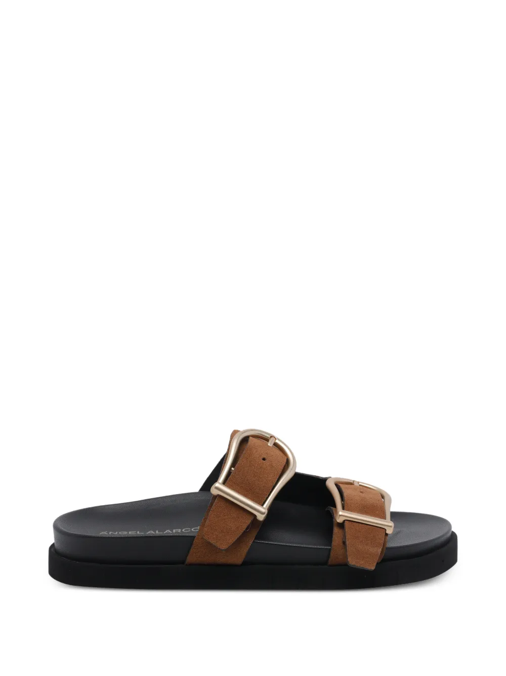 ANGEL ALARCON buckle-fastening suede sandals - Marrone