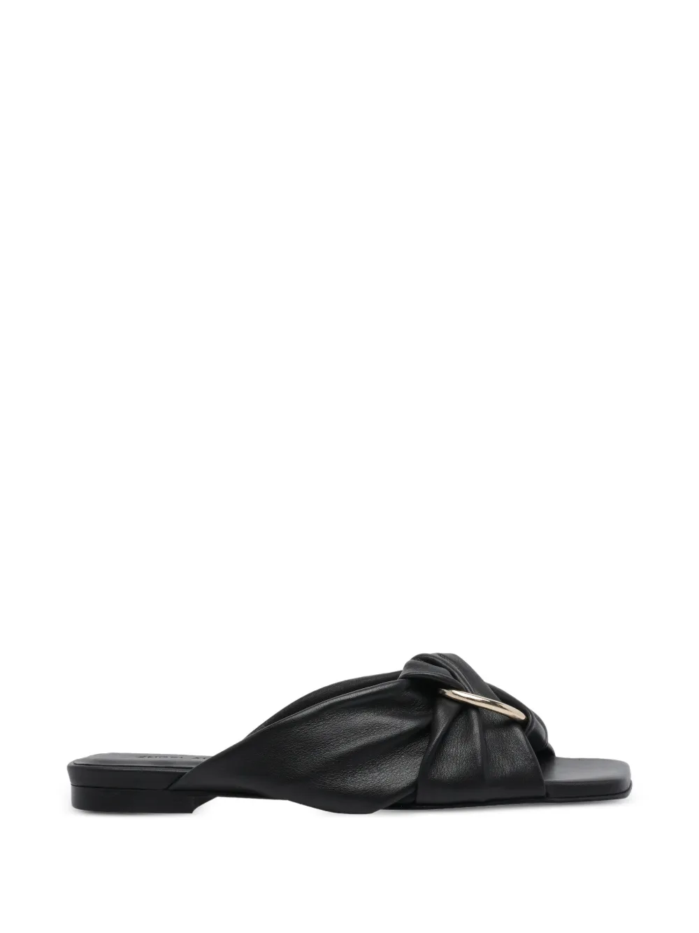 ANGEL ALARCON ruffled-detailing leather sandals - Nero