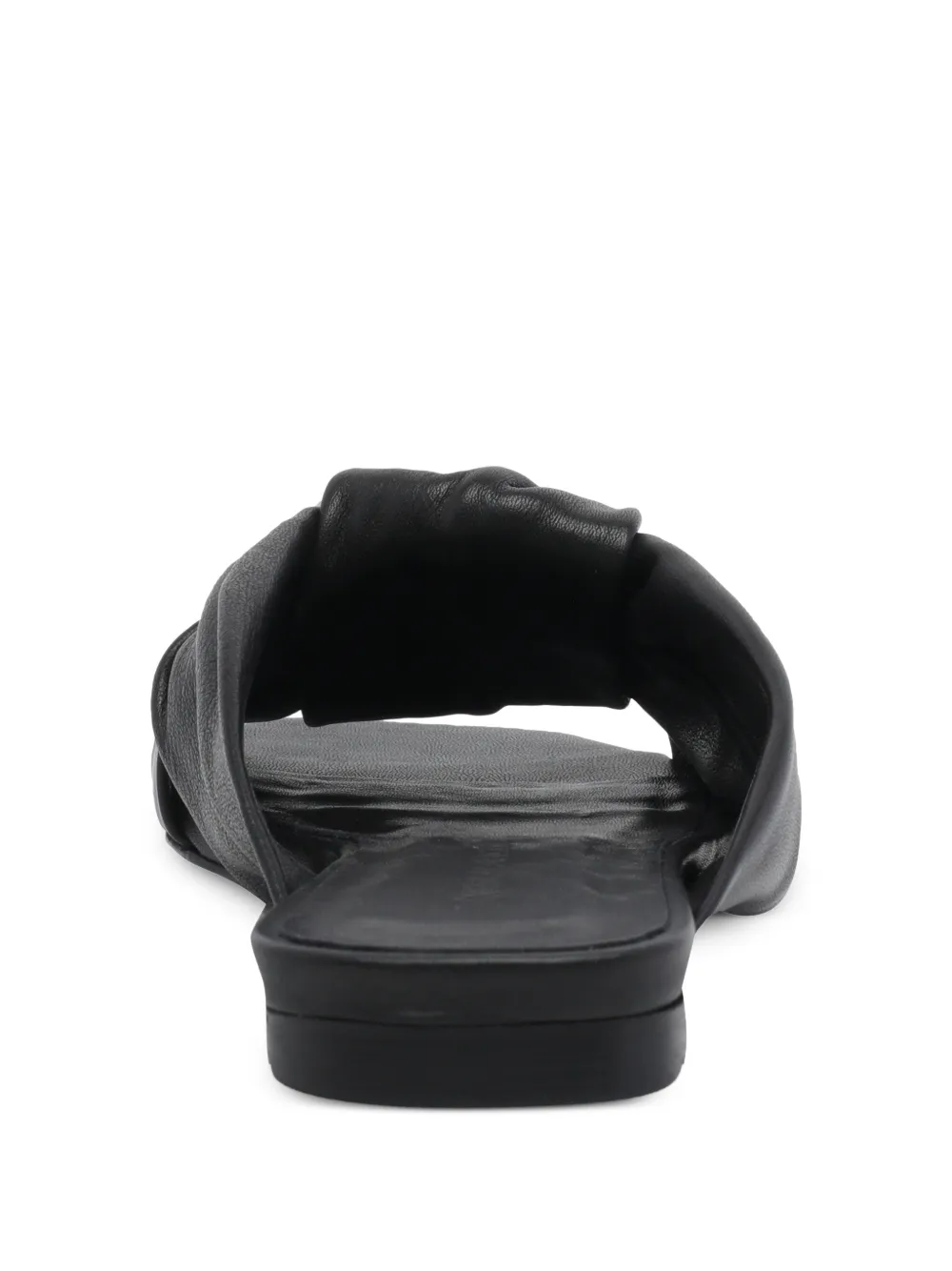 ANGEL ALARCON ruffled-detailing leather sandals Zwart