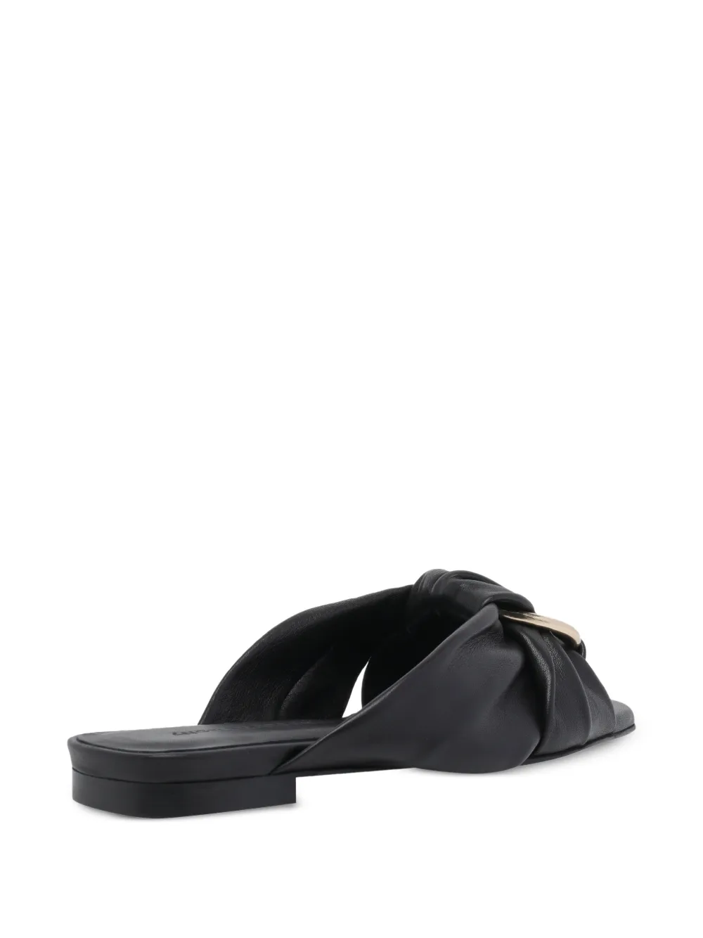 ANGEL ALARCON ruffled-detailing leather sandals Zwart