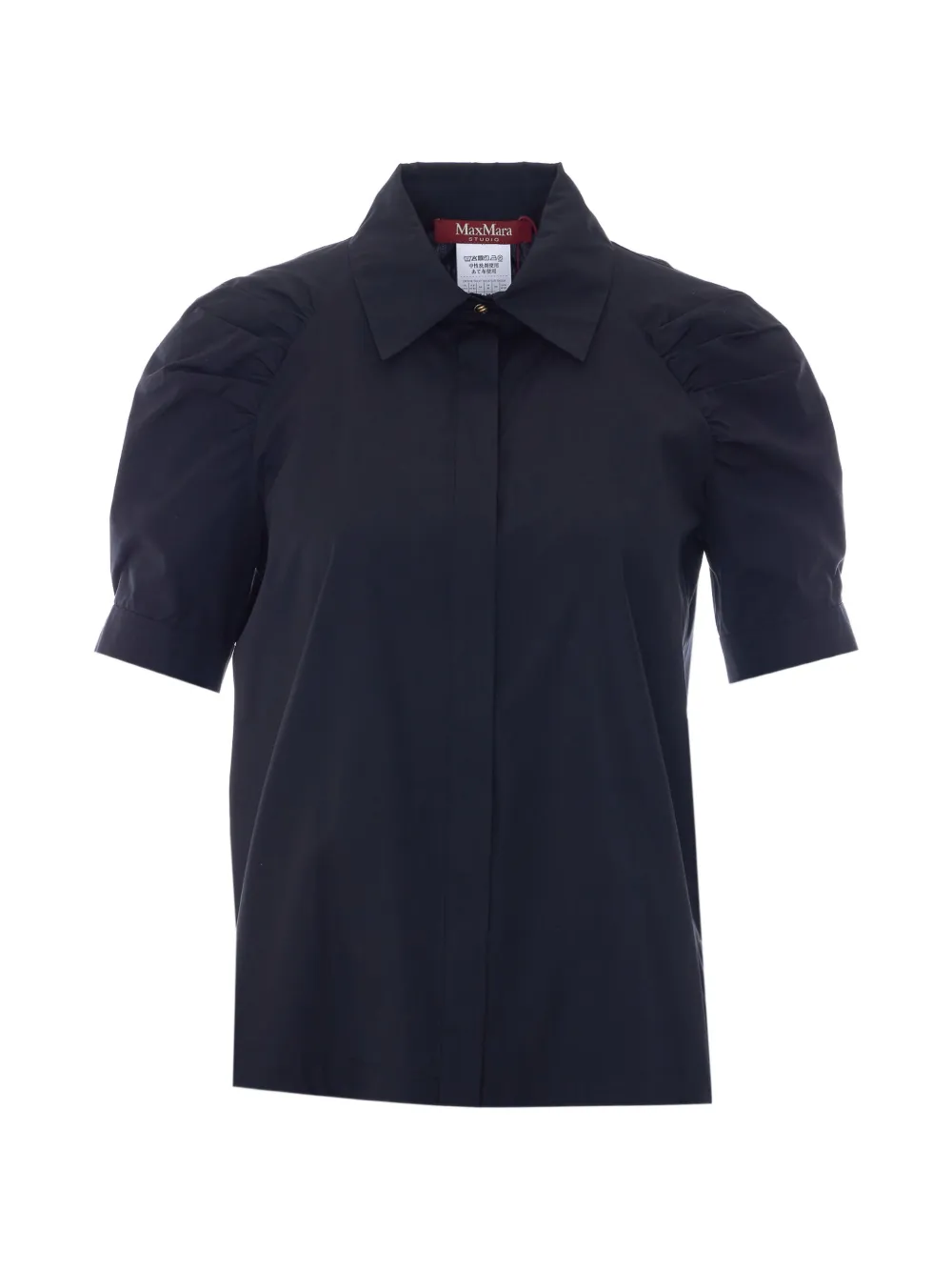 Max Mara Mstamore ruched-sleeve shirt - Schwarz