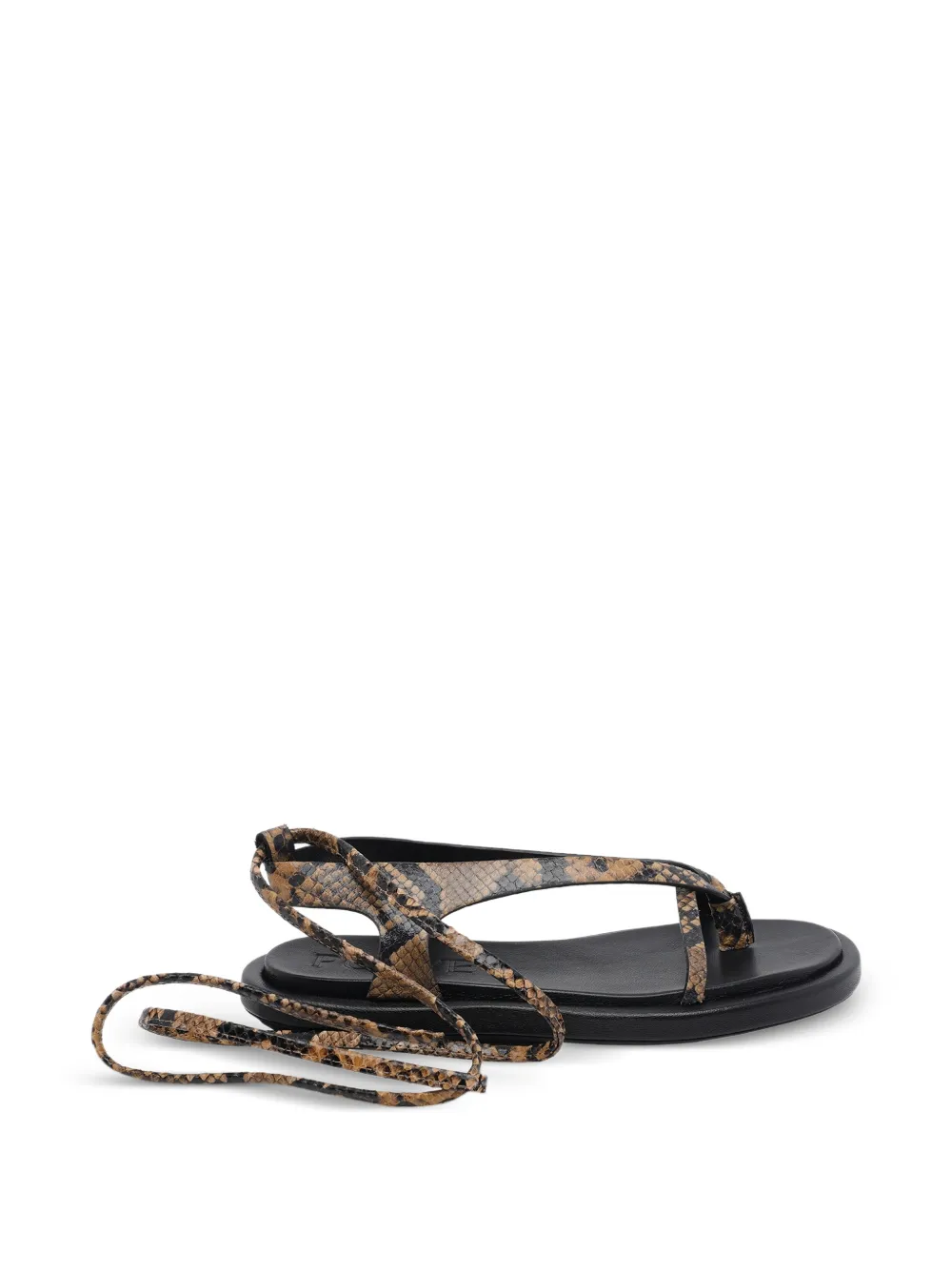 POEVE Flavia sandalen met slangenleer-effect Beige