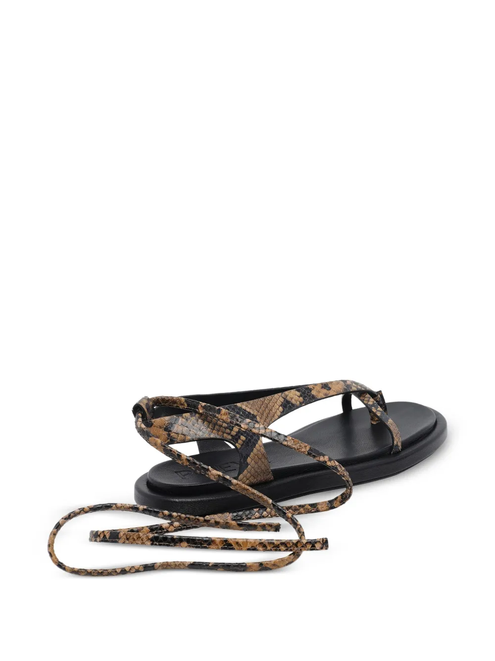 POEVE Flavia sandalen met slangenleer-effect Beige
