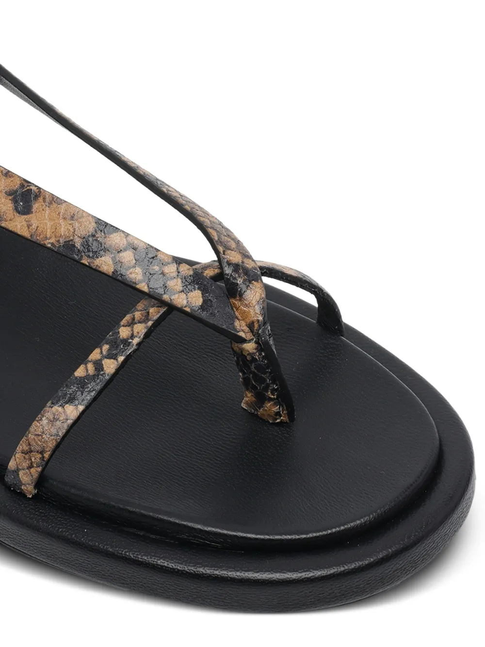 POEVE Flavia sandalen met slangenleer-effect Beige