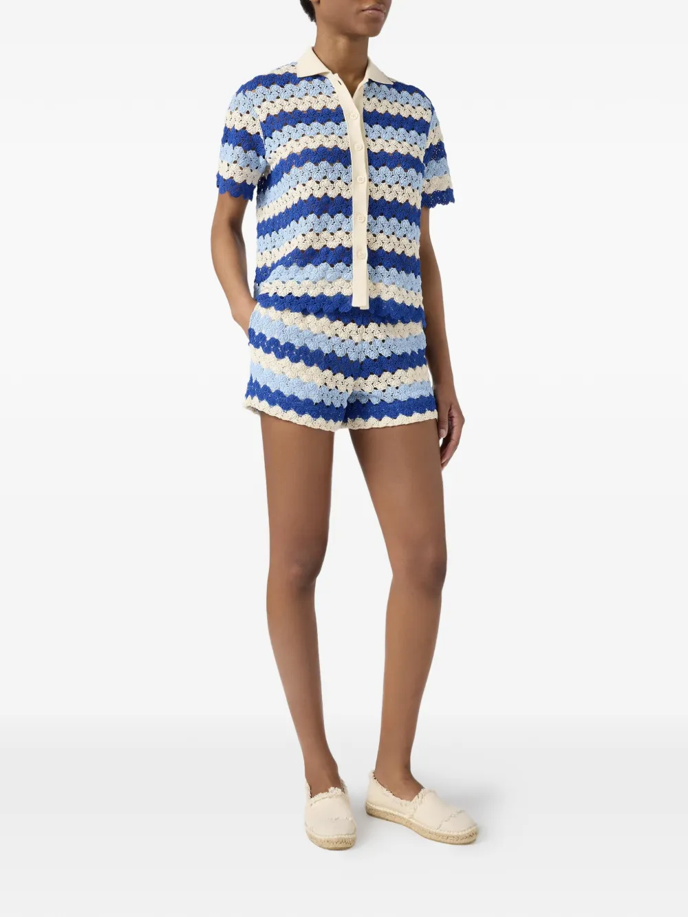 MC2 Saint Barth Meave gehaakte shorts Blauw