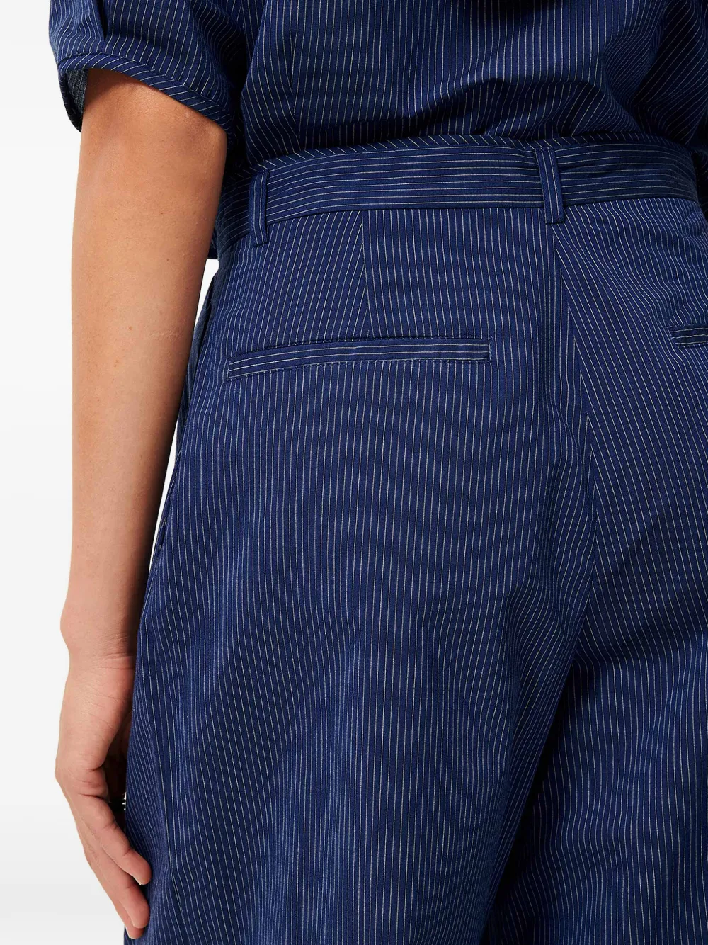 Sessùn Provencia broek met krijtstreep Blauw