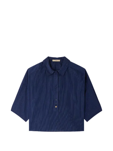 Sessùn U pinstripe-print cropped shirt