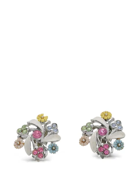 Vintage aretes de clip con motivo floral
