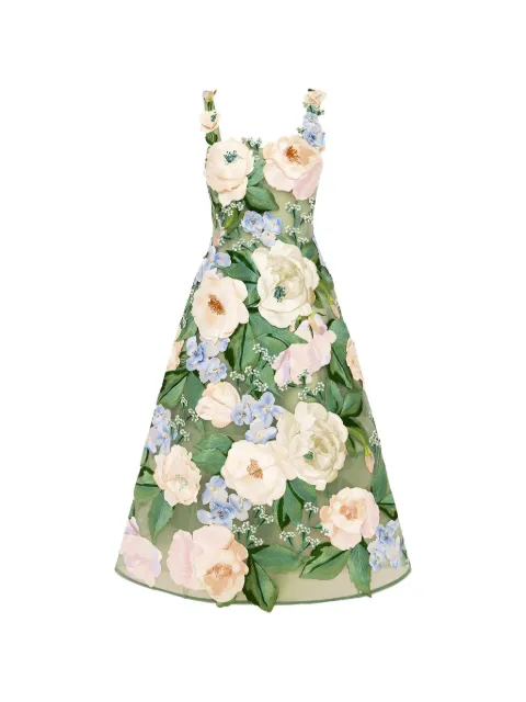 Leo Lin Beatrice floral-embroidered dress