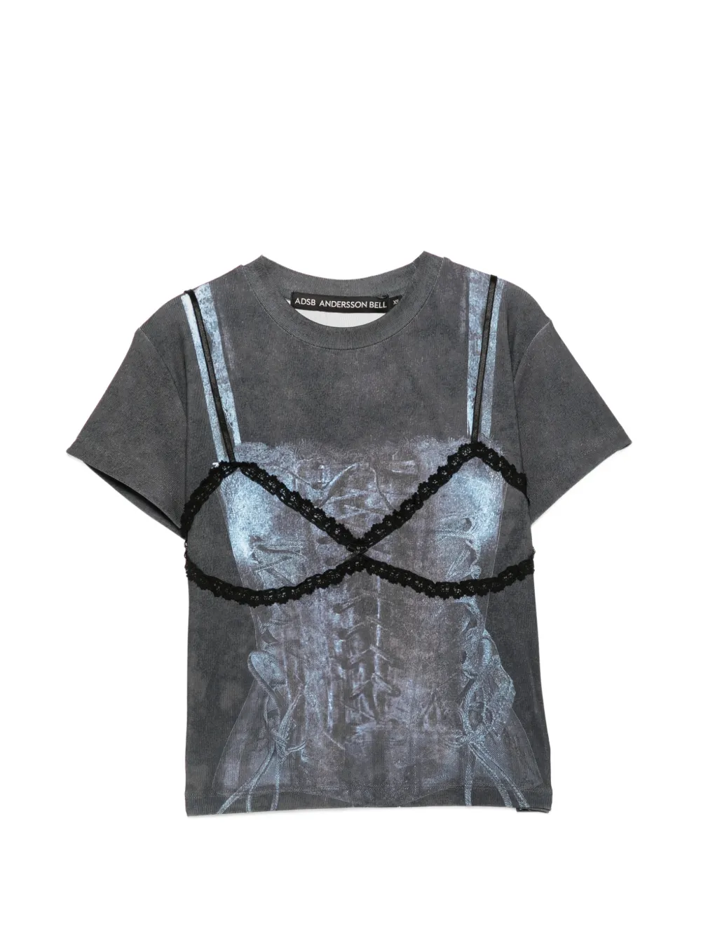Andersson Bell Lingerie Trompe L'oeil T-shirt In Gray