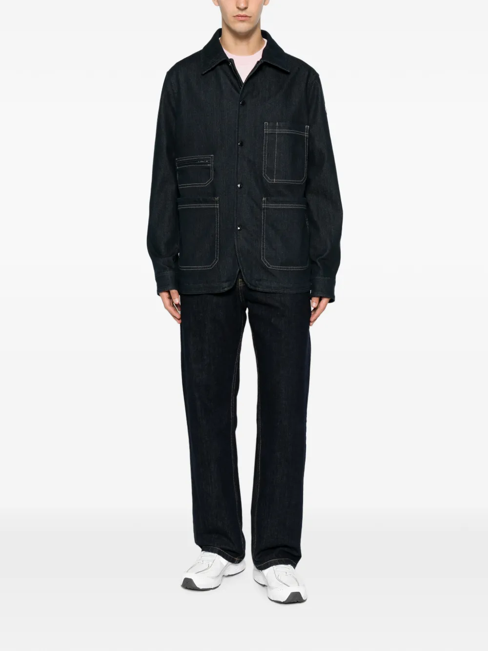  Moncler Patch-pocket Denim Jacket - Azul 