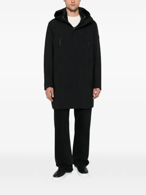 Moncler logo-patch hooded parka coat